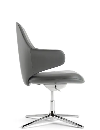 Конференц-крісло KRESLALUX AKIRA-V DARK GREY, шкіряне - купити Київ, Дніпро, Одеса, Львів, Харків