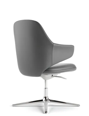 Конференц-кресло KRESLALUX AKIRA-V DARK GREY, кожаное - купить Киев, Днепр, Одесса, Львов, Харьков