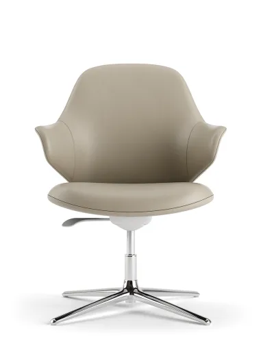 Конференц-крісло KRESLALUX AKIRA-V KHAKI, шкіряне - купити Київ, Дніпро, Одеса, Львів, Харків