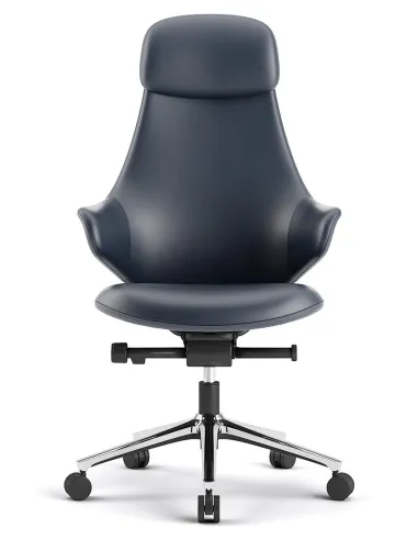 Кресло KRESLALUX AKIRA DARK BLUE для руководителя, кожаное - купить Киев, Днепр, Одесса, Львов, Харьков