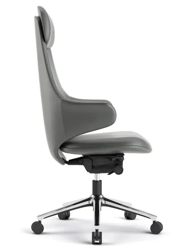 Кресло KRESLALUX AKIRA DARK GREY для руководителя, кожаное - купить Киев, Днепр, Одесса, Львов, Харьков