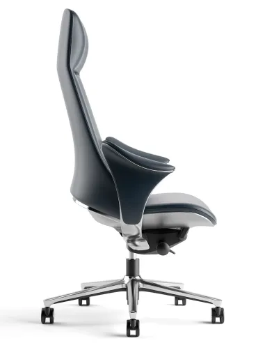 Крісло KRESLALUX PRIME-ON DARK BLUE для керівника, шкіряне - купити Київ,  Дніпро, Одеса, Львів, Харків