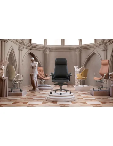 Крісло KRESLALUX PRIME-ON GREY для керівника, шкіряне - купити Київ, Дніпро, Одеса, Львів, Харків