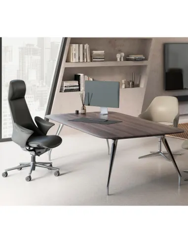 Крісло KRESLALUX PRIME-ON GREY для керівника, шкіряне - купити Київ, Дніпро, Одеса, Львів, Харків