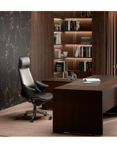 Кресло KRESLALUX PRIME-ON YELLOW для руководителя, кожаное - купить Киев, Днепр, Одесса, Львов, Харьков