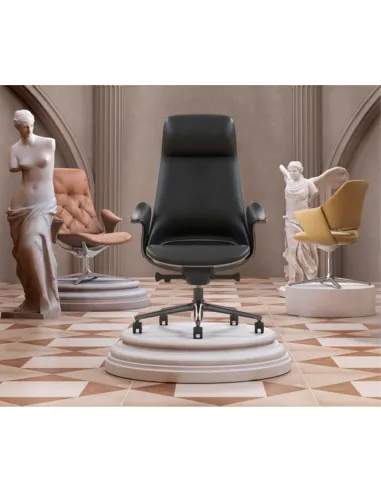 Кресло KRESLALUX PRIME-ON YELLOW для руководителя, кожаное - купить Киев, Днепр, Одесса, Львов, Харьков