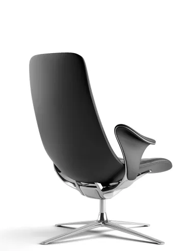 Лаунж-крісло KRESLALUX PRIME-ON-M BLACK, шкіряне - купити Київ, Дніпро, Одеса, Львів, Харків