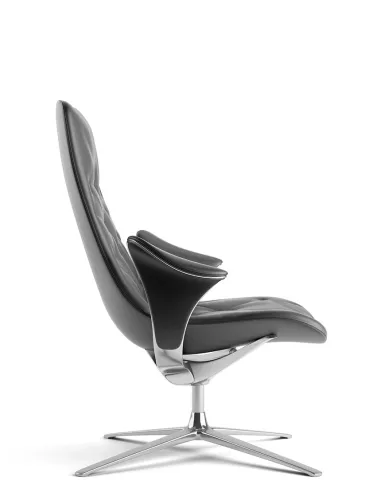 Лаунж-крісло KRESLALUX PRIME-ON-M BLACK, шкіряне - купити Київ, Дніпро, Одеса, Львів, Харків