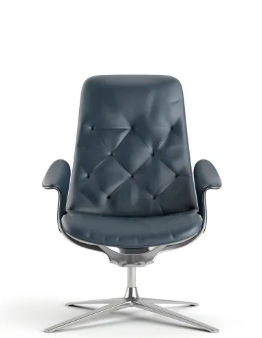 Лаунж-крісло KRESLALUX PRIME-ON-M DARK BLUE, шкіряне - купити Київ, Дніпро, Одеса, Львів, Харків