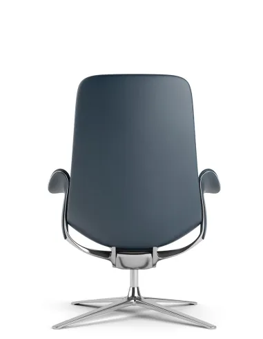 Лаунж-кресло KRESLALUX PRIME-ON-M DARK BLUE, кожаное - купить Киев, Днепр, Одесса, Львов, Харьков