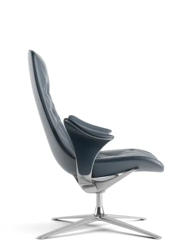 Лаунж-крісло KRESLALUX PRIME-ON-M DARK BLUE, шкіряне - купити Київ, Дніпро, Одеса, Львів, Харків