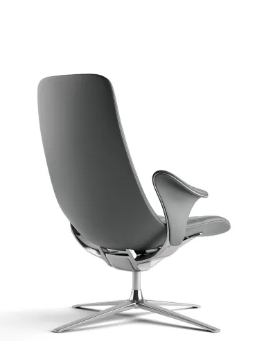 Лаунж-кресло KRESLALUX PRIME-ON-M GREY, кожаное - купить Киев, Днепр, Одесса, Львов, Харьков