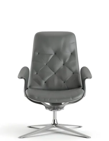 Лаунж-кресло KRESLALUX PRIME-ON-M GREY, кожаное - купить Киев, Днепр, Одесса, Львов, Харьков