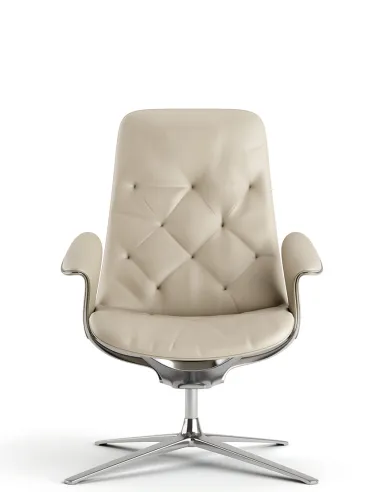 Лаунж-крісло KRESLALUX PRIME-ON-M KHAKI, шкіряне - купити Київ, Дніпро, Одеса, Львів, Харків