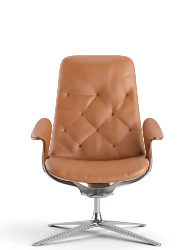 Лаунж-крісло KRESLALUX PRIME-ON-M ORANGE, шкіряне - купити Київ, Дніпро, Одеса, Львів, Харків