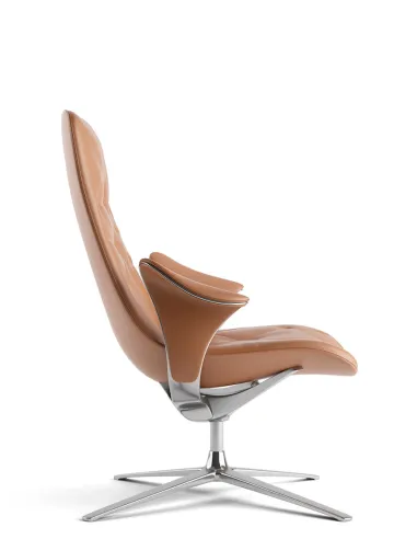 Лаунж-кресло KRESLALUX PRIME-ON-M ORANGE, кожаное - купить Киев, Днепр, Одесса, Львов, Харьков