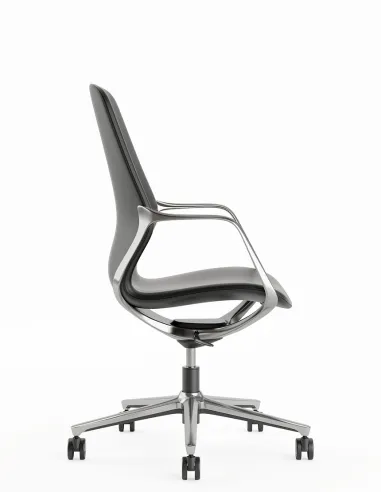 Крісло KRESLALUX VIVELLE BLACK, для відвідувача, шкіряне - купити Київ, Дніпро, Одеса, Львів, Харків