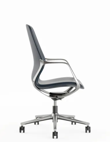 Крісло KRESLALUX VIVELLE DARK BLUE, для відвідувача, шкіряне - купити Київ, Дніпро, Одеса, Львів, Харків