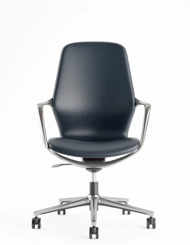 Кресло KRESLALUX VIVELLE DARK BLUE, для посетителя, кожаное - купить Киев, Днепр, Одесса, Львов, Харьков