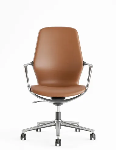 Крісло KRESLALUX VIVELLE ORANGE, для відвідувача, шкіряне - купити Київ, Дніпро, Одеса, Львів, Харків