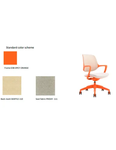 Крісло KRESLALUX NIRO-D38 ORANGE, для відвідувача - купити Київ, Дніпро, Одеса, Львів, Харків