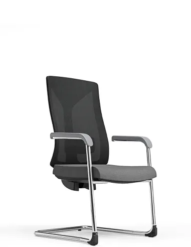 Крісло KRESLALUX PRIMER-D DARK GREY, для відвідувача, на полозах  - купити Київ, Дніпро, Одеса, Львів, Харків