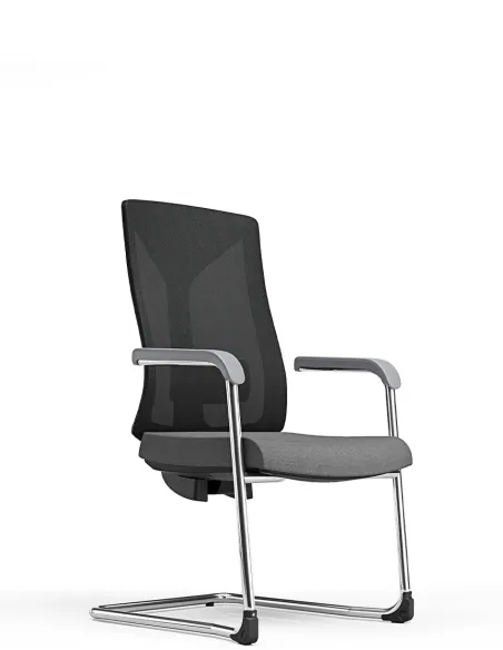 Крісло KRESLALUX PRIMER-D DARK GREY, для відвідувача, на полозах  - купити Київ, Дніпро, Одеса, Львів, Харків