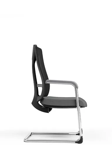 Кресло KRESLALUX PRIMER-D DARK GREY, для посетителя, на полозьях - купить Киев, Днепр, Одесса, Львов, Харьков