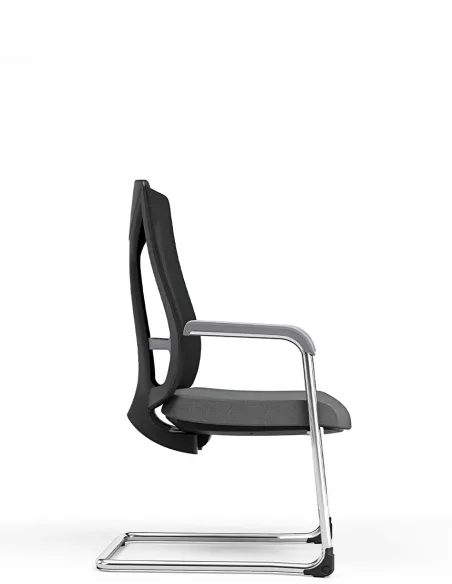 Крісло KRESLALUX PRIMER-D DARK GREY, для відвідувача, на полозах  - купити Київ, Дніпро, Одеса, Львів, Харків