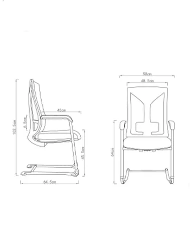 Крісло KRESLALUX PRIMER-D DARK GREY, для відвідувача, на полозах  - купити Київ, Дніпро, Одеса, Львів, Харків