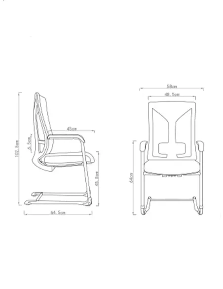 Крісло KRESLALUX PRIMER-D DARK GREY, для відвідувача, на полозах  - купити Київ, Дніпро, Одеса, Львів, Харків