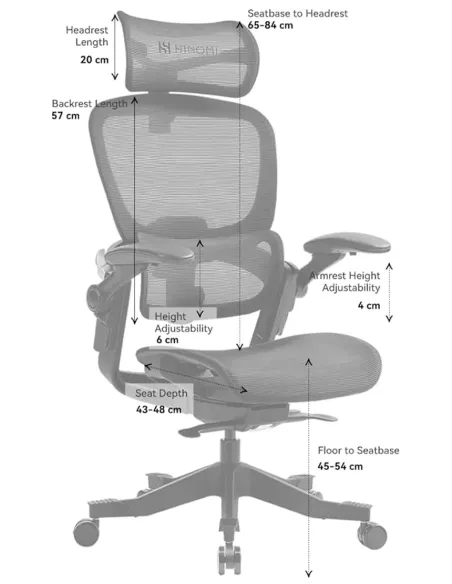 КРІСЛО HINOMI H1 CLASSIC V3 BLACK, ергономічне - купити Київ, Дніпро, Одеса, Львів, Харків