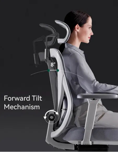 КРІСЛО HINOMI Q1 GREY, ергономічне - купити Київ, Дніпро, Одеса, Львів, Харків