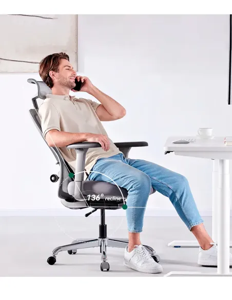 КРІСЛО HINOMI Q1 GREY, ергономічне - купити Київ, Дніпро, Одеса, Львів, Харків