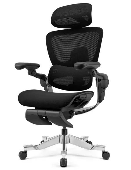 КРЕСЛО HINOMI H2 PRO COAL BLACK, эргономичное, с подставкой для ног - купить Киев, Днепр, Одесса, Львов, Харьков