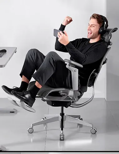 КРЕСЛО HINOMI H2 PRO COAL BLACK, эргономичное, с подставкой для ног - купить Киев, Днепр, Одесса, Львов, Харьков