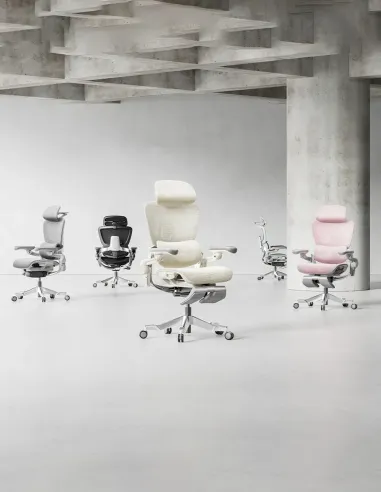 КРІСЛО HINOMI H2 PRO MOON GREY, ергономічне, з пілставкою для ніг - купити Київ, Дніпро, Одеса, Львів, Харків