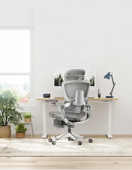 КРЕСЛО HINOMI H2 PRO MOON GREY, эргономичное, с подставкой для ног - купить Киев, Днепр, Одесса, Львов, Харьков