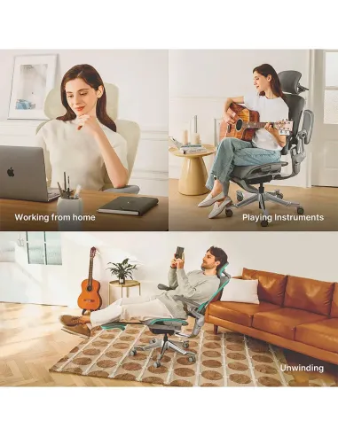 КРІСЛО HINOMI H2 PRO MOON GREY, ергономічне, з пілставкою для ніг - купити Київ, Дніпро, Одеса, Львів, Харків