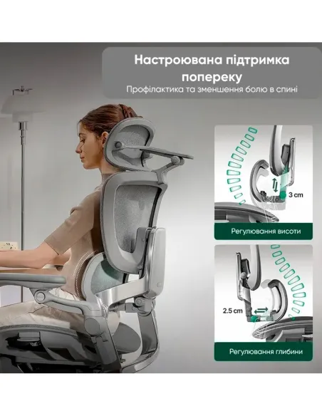 КРІСЛО HINOMI H2 PRO MIST PINK, ергономічне, з підставкою для ніг - купити Київ, Дніпро, Одеса, Львів, Харків