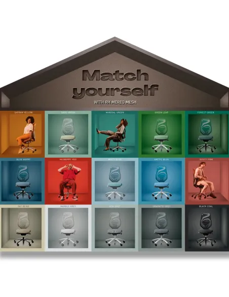 Крісло FLOKK RH MEREO MESH BLACK (BLUE BERRY), ергономічне - купити Київ, Дніпро, Одеса, Львів, Харків