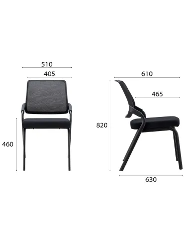 Крісло KRESLALUX H-08 BLACK, для відвідувача - купити Київ, Дніпро, Одеса, Львів, Харків