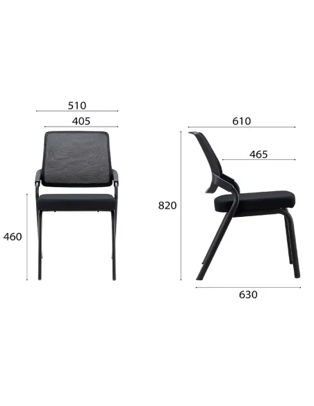 Кресло KRESLALUX H-08 BLACK, для посетителя - купить Киев, Днепр, Одесса, Львов, Харьков