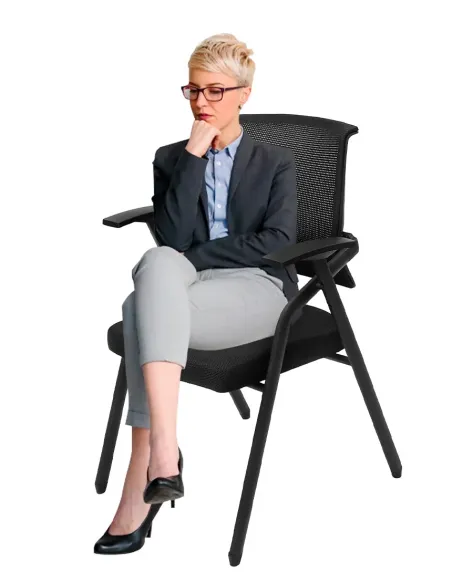 Крісло KRESLALUX  H-08 BLACK, з підлокітниками, для відвідувача - купити Київ, Дніпро, Одеса, Львів, Харків