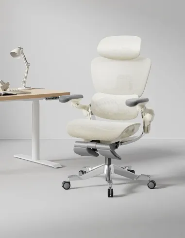 КРЕСЛО HINOMI H2 PRO CREAM WHITE, эргономичное, с подставкой для ног - купить Киев, Днепр, Одесса, Львов, Харьков