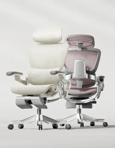 КРІСЛО HINOMI H2 PRO CREAM WHITE, ергономічне, з підставкою для ніг - купити Київ, Дніпро, Одеса, Львів, Харків