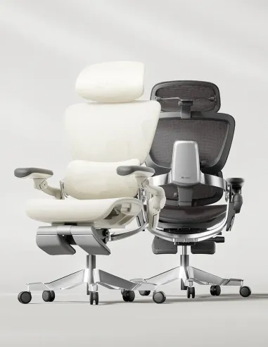 КРЕСЛО HINOMI H2 PRO CREAM WHITE, эргономичное, с подставкой для ног - купить Киев, Днепр, Одесса, Львов, Харьков