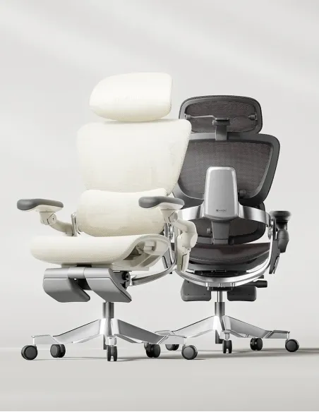 КРЕСЛО HINOMI H2 PRO CREAM WHITE, эргономичное, с подставкой для ног - купить Киев, Днепр, Одесса, Львов, Харьков