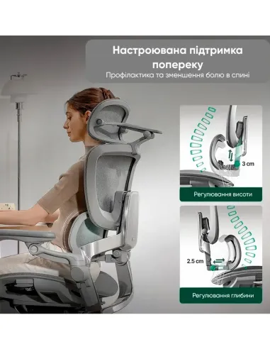 КРЕСЛО HINOMI H2 PRO COAL BLACK, эргономичное - купить Киев, Днепр, Одесса, Львов, Харьков