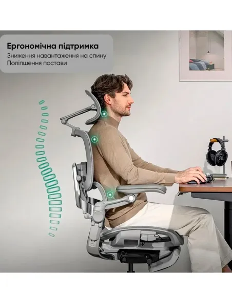 КРЕСЛО HINOMI H2 PRO COAL BLACK, эргономичное - купить Киев, Днепр, Одесса, Львов, Харьков